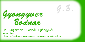 gyongyver bodnar business card
