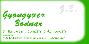 gyongyver bodnar business card